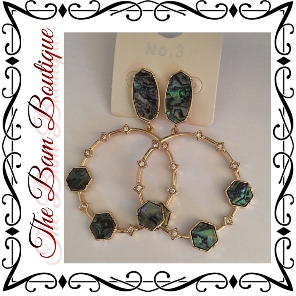 Geometric Stone Drop Earrings